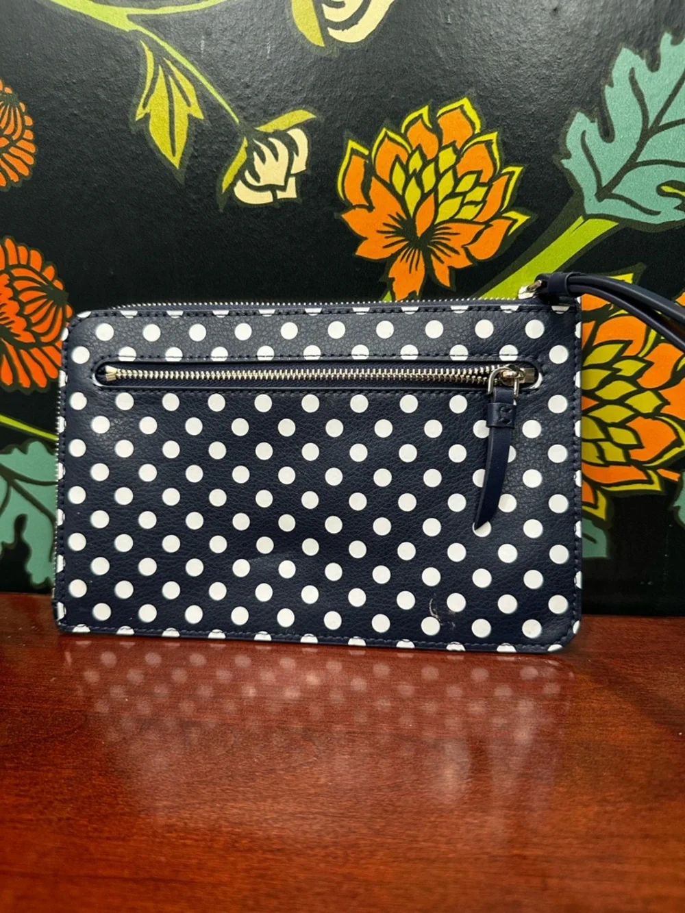 Kate Spade Inchworm Polka Dot L Zip Wristlet NWT Enchanted Forest Novelty